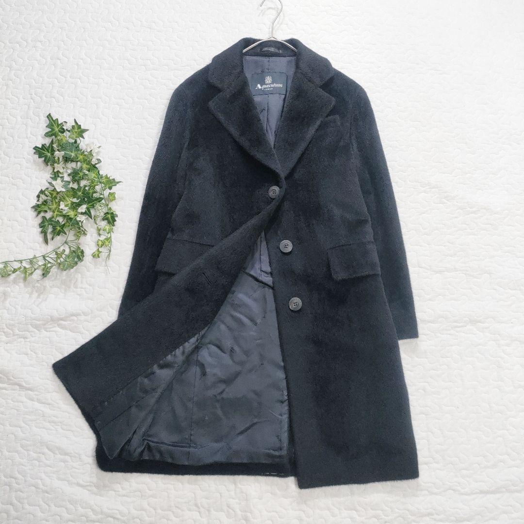 未使用品✨AquaScutum　アルパカウールシャギーコート　黒　サイズ6