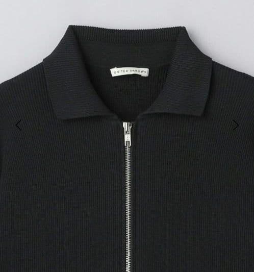 UNITED ARROWS アゼ ジップアップ ポロカーディガン L