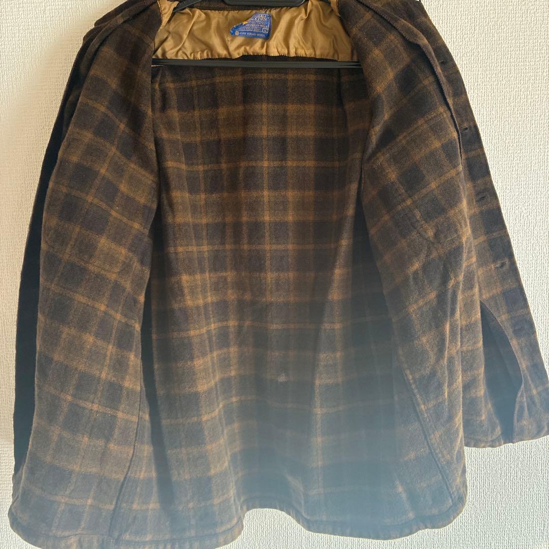 Pendleton ウール100% ブラウンチェックネルシャツ