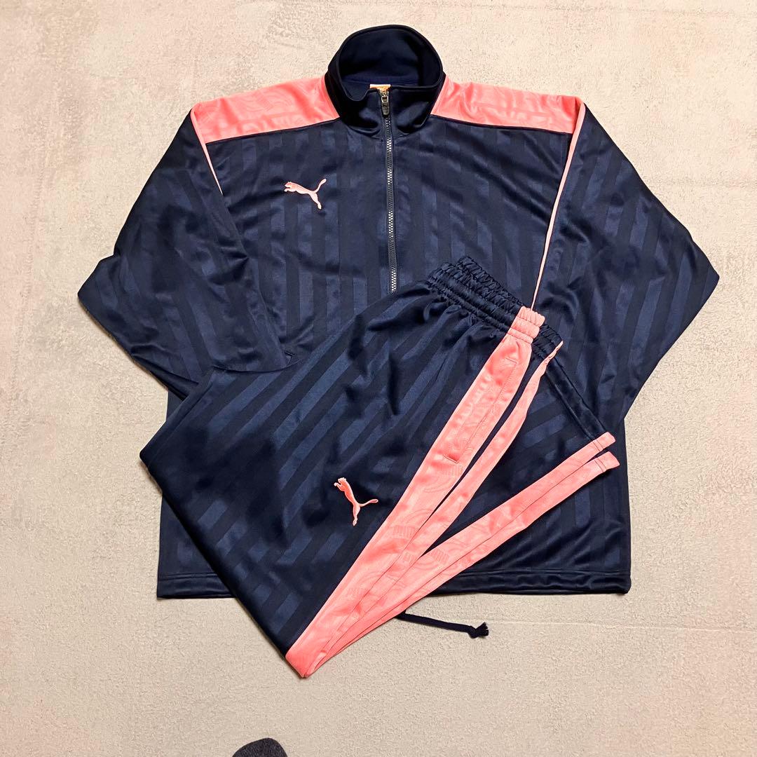 プーマPUMA ジャージ 上下S-M -Lネイビー/ピンク セットアップ