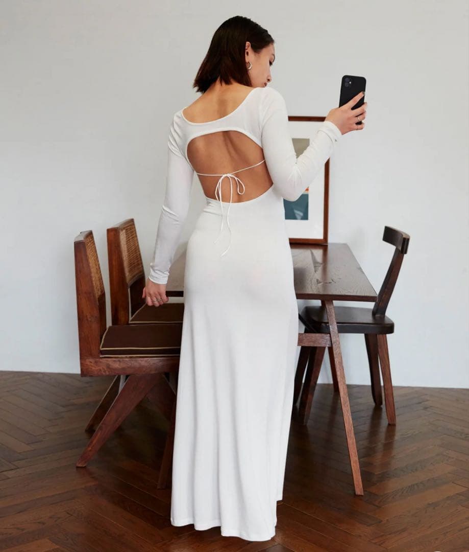 デターム determ; Collagen Open Back Dress