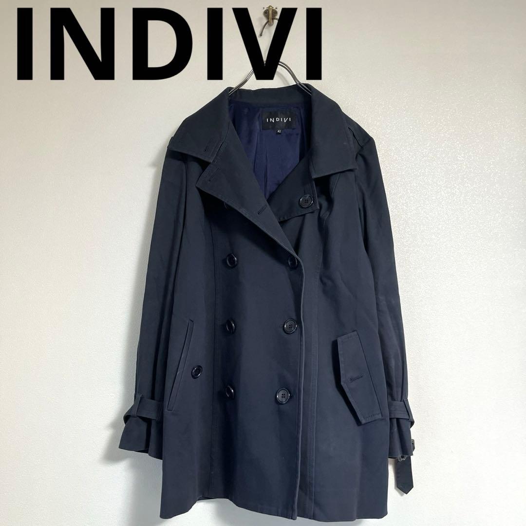 『INDIVI』インディヴィ(42)トレンチコート スプリングコート無地 日本製