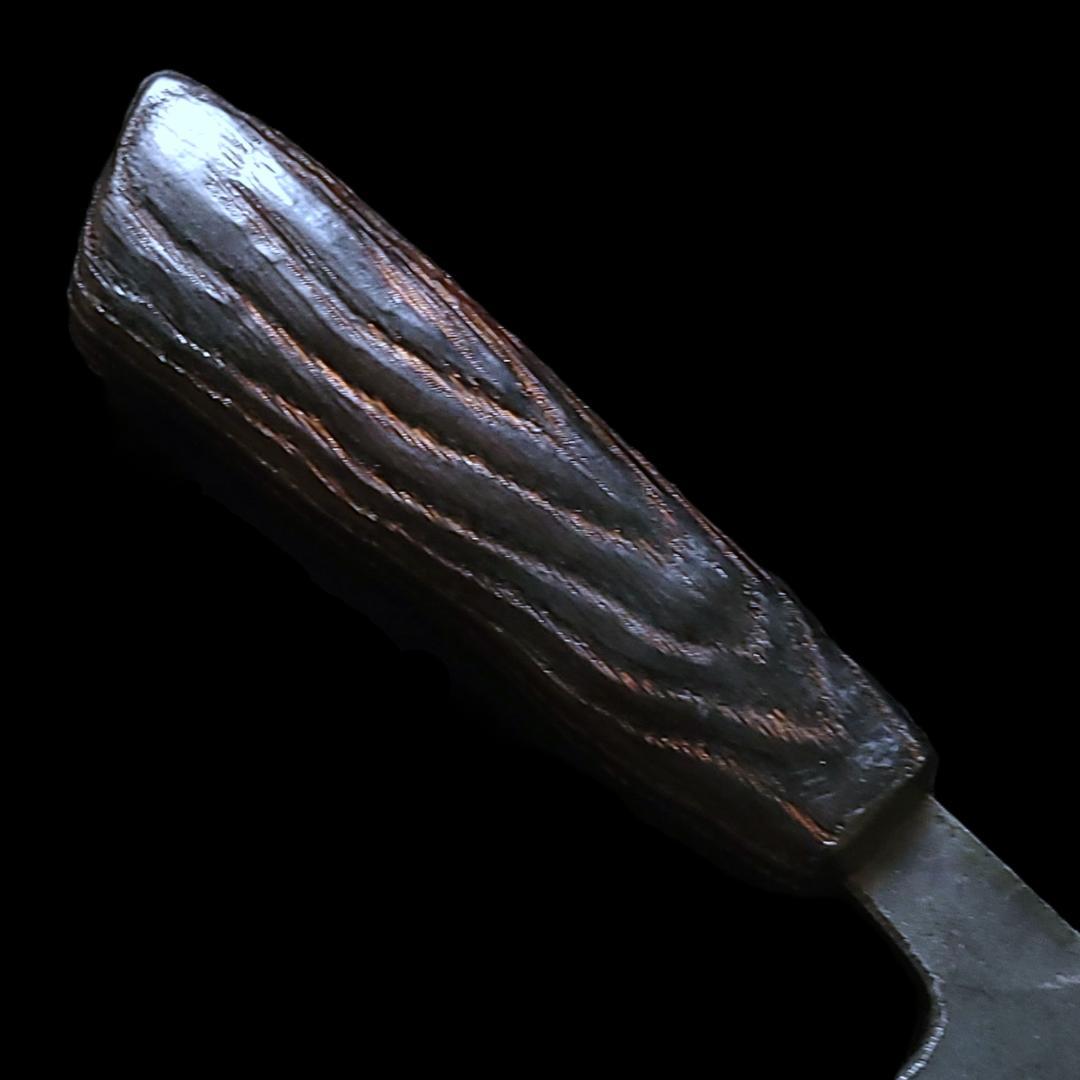 【現品限り】青紙2号 黒打 両刃出刃包丁 150㎜ #9397 焼栗柄 月光作