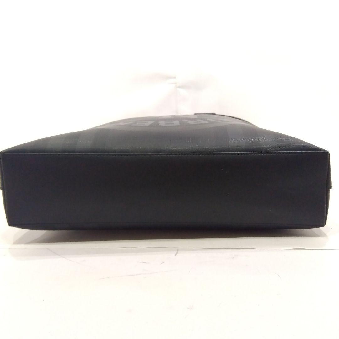 【美品】バーバリー トートバッグ 2way ショルダー レザー×PVC 黒
