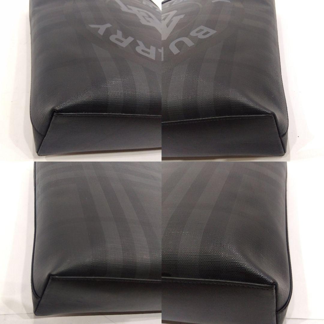 【美品】バーバリー トートバッグ 2way ショルダー レザー×PVC 黒