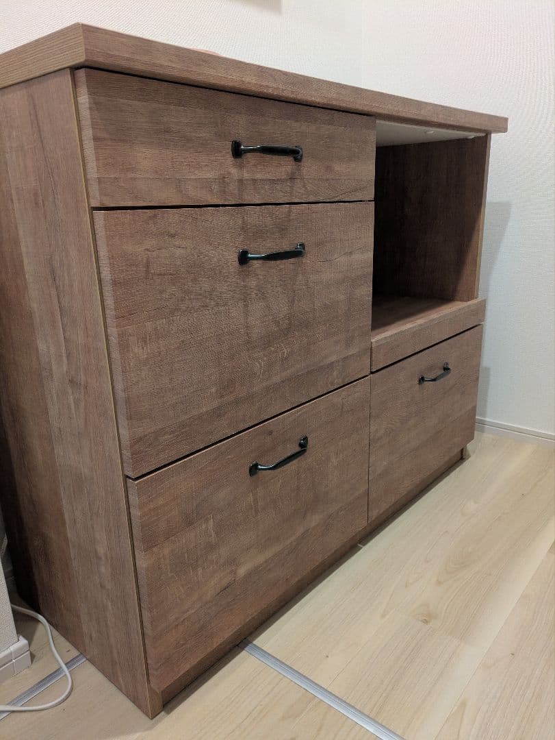 【12/7迄】ロウヤ　アンティーク調　キッチンカウンター　食器棚　キッチンボード