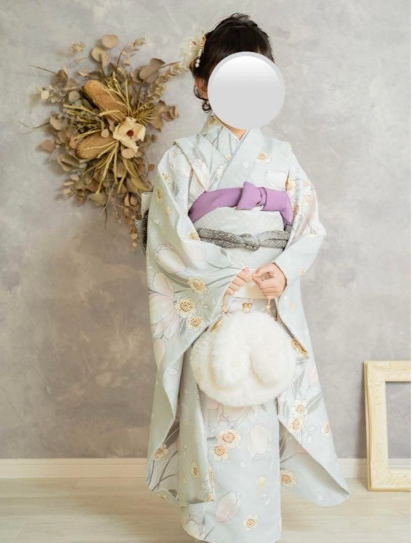 七五三　着物　人気のくすみカラー　かわいいフルセット