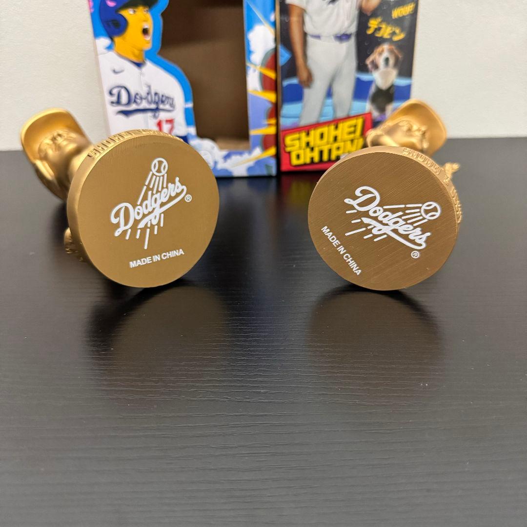 金色　大谷翔平　デコピン　バブルヘッド+ボブルヘッド　ゴールド　ドジャース会員