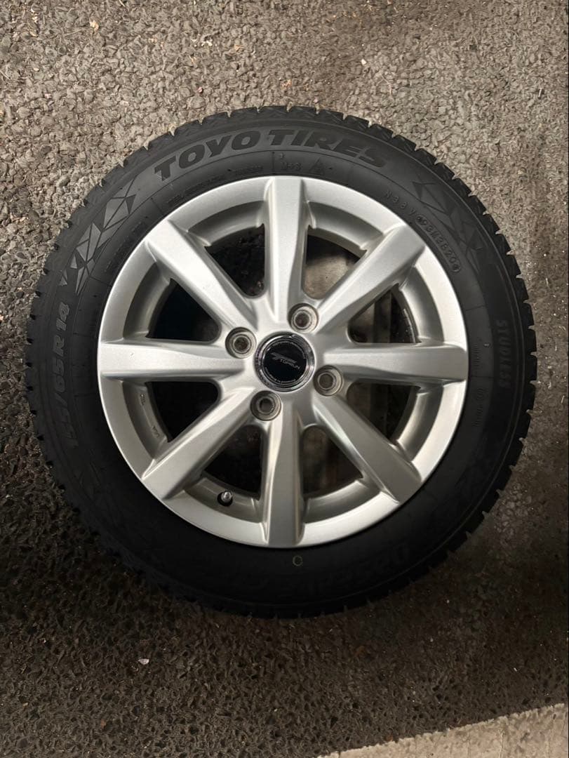 【送料込】155/65R14 トーヨースタッドレス アルミホイール付 4本セット