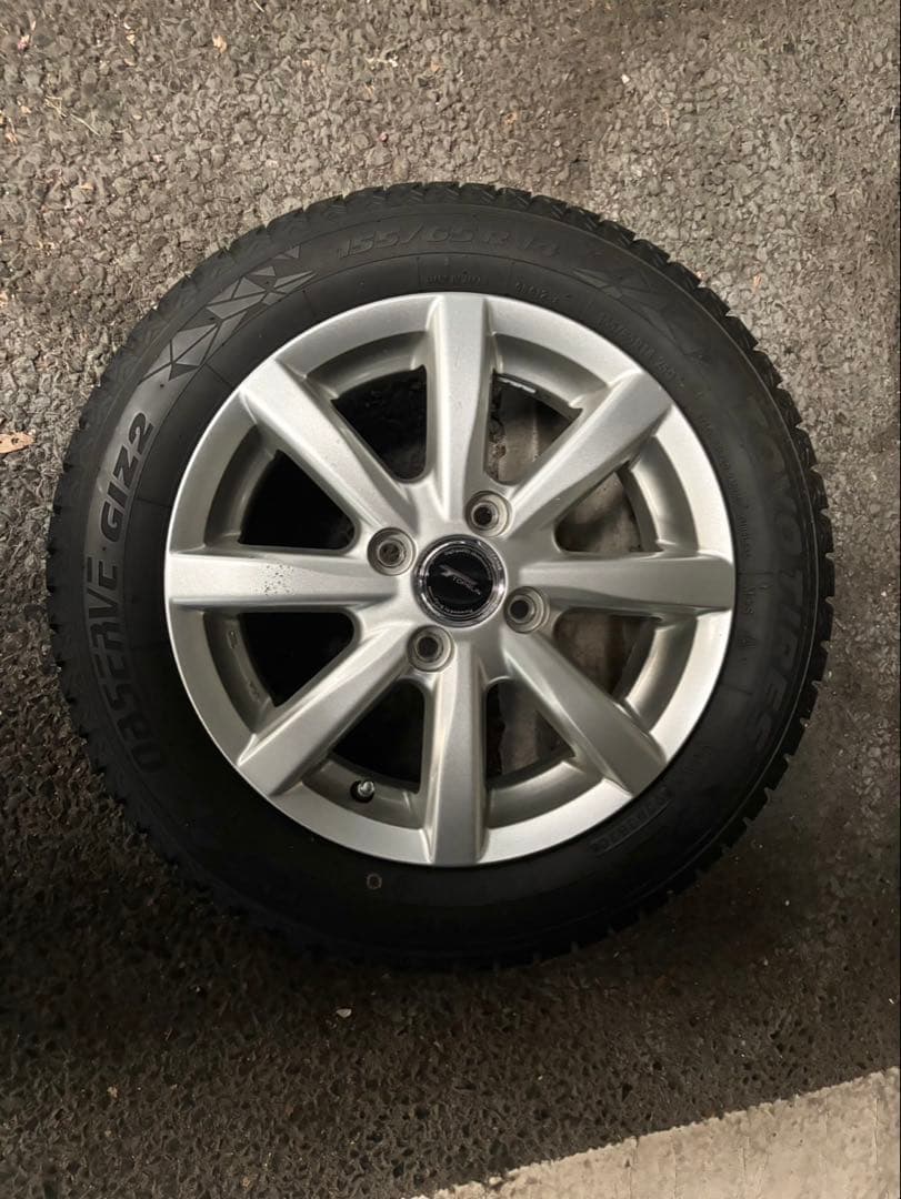 【送料込】155/65R14 トーヨースタッドレス アルミホイール付 4本セット