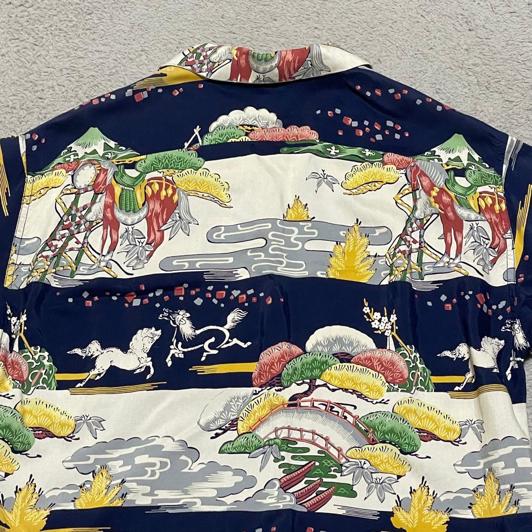 サンサーフ　アロハシャツ　和柄　侍　戦場　浮世絵　アニマル　ボーダー　Lサイズ