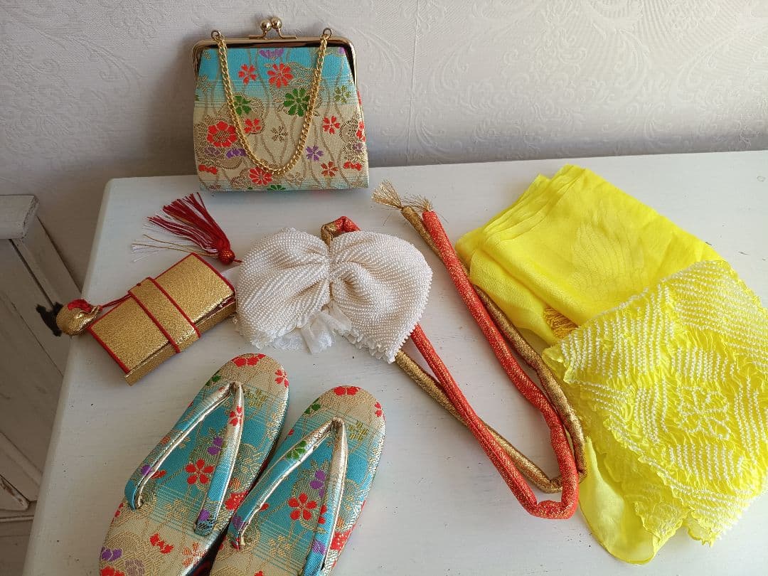 専用です☆アンティークマゼンダピンクの着物とブルーの作り帯☆七五三3歳