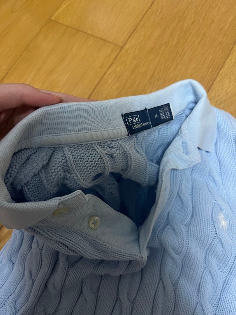 ラルフローレンノースリ ケーブルニット　水色　完売