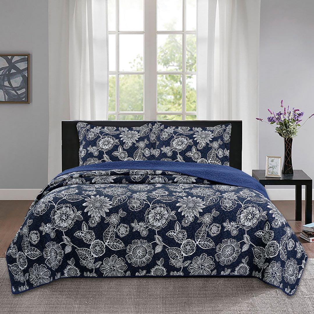 キルトベッドカバー3点セット綿マルチカバー キルティング 107