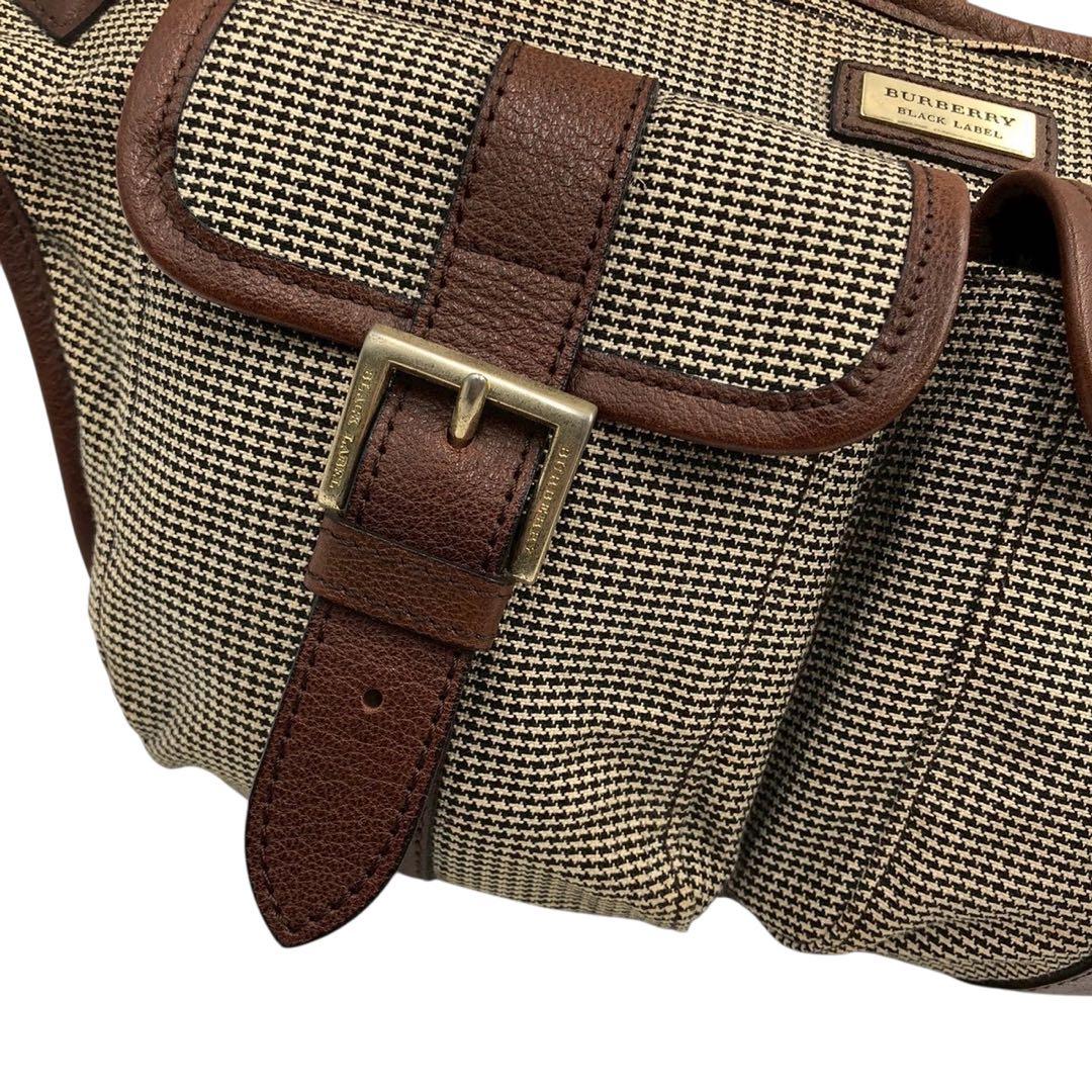 美品◎BURBERRY BLACK LABEL ツイード ボディバッグ