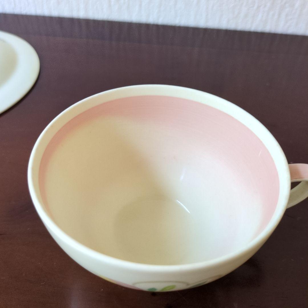 スージークーパー＊ドレスデン＊カップ＆ソーサーとプレート＊ピンク＊トリオ
