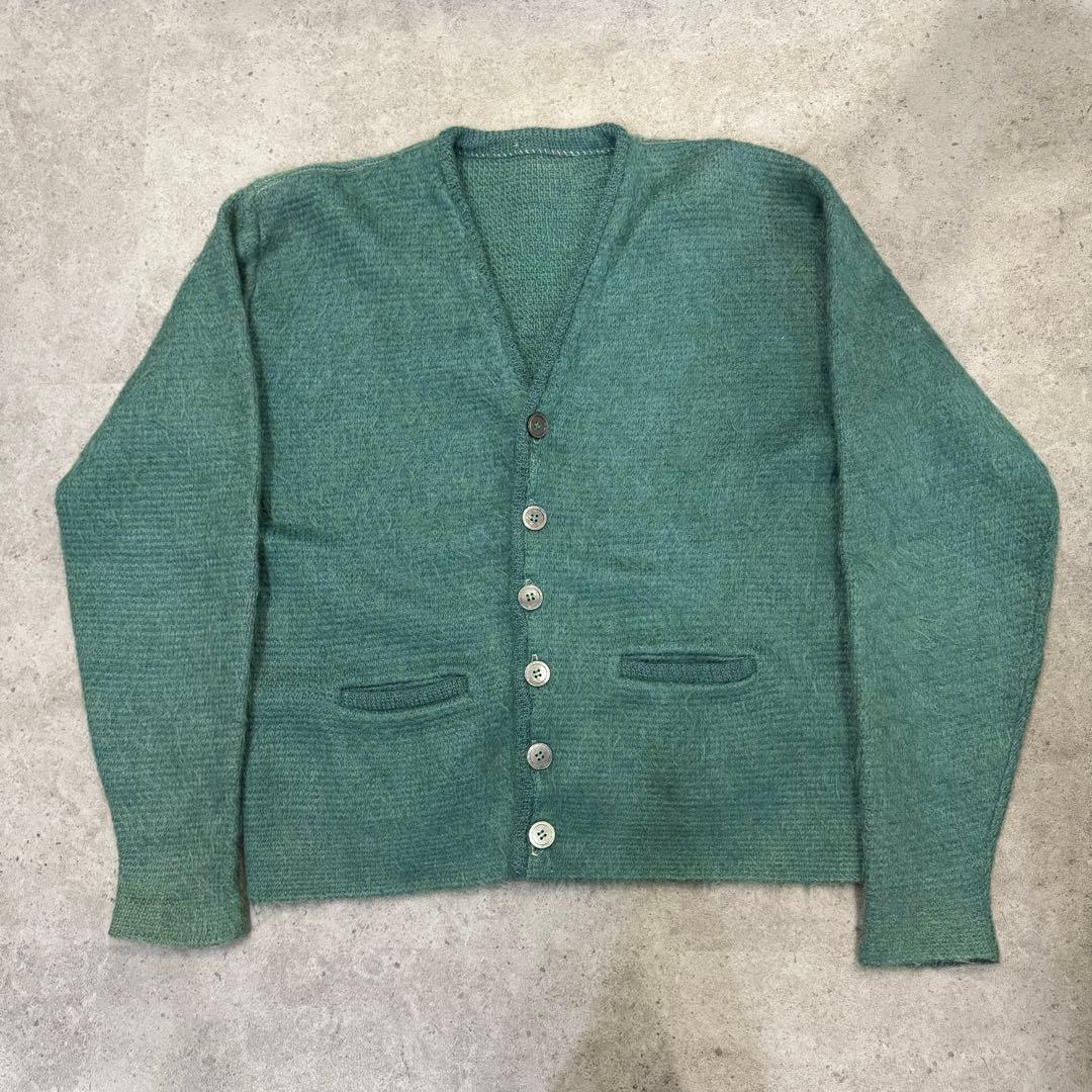 70's mohair cardigan 毛足長め