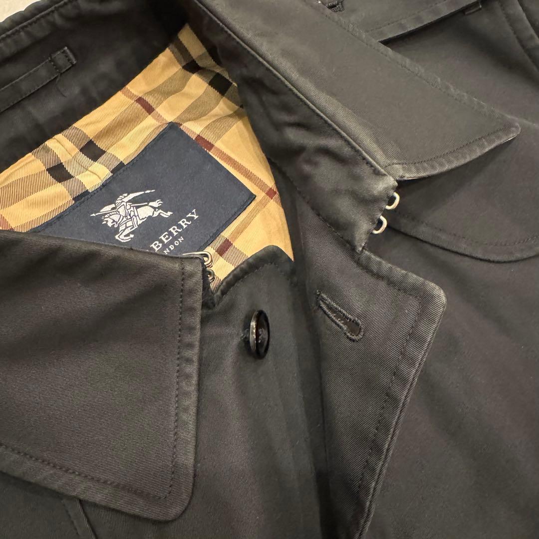 BURBERRY LONDON★トレンチコート★黒★ミドル丈