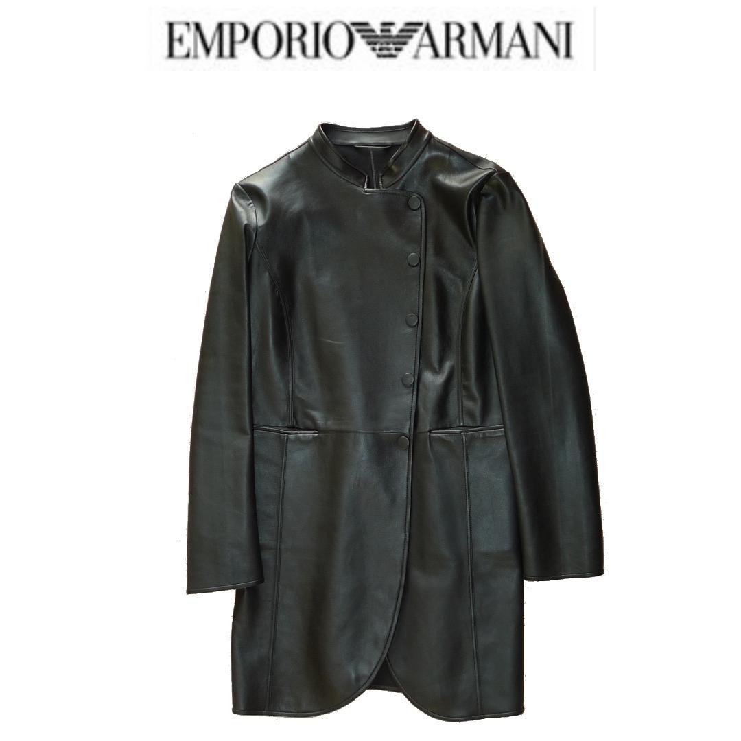 ＜Gさん専用＞E ARMANI 1枚仕立 ラム レザーコート 38 ★未使用