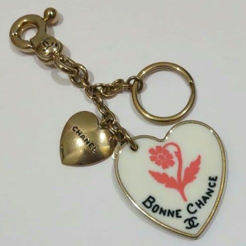 CHANEL シャネル ハートモチーフ キーリング キーホルダー チャーム