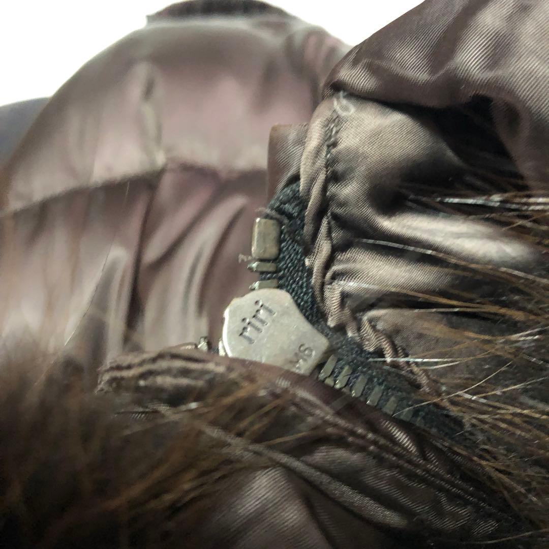 PRADA プラダ ダウンジャケット ファー プレート ブラウン ロング