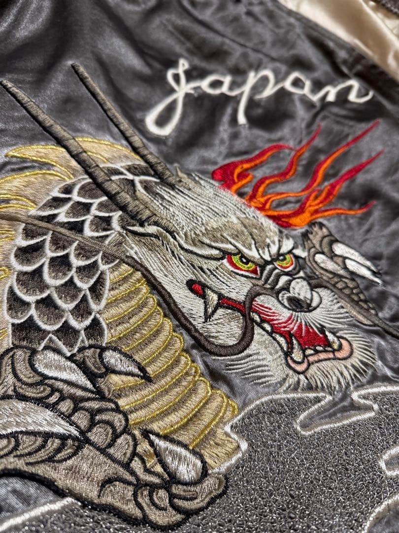 未使用近 日本製 Hoshihime 龍限定 スカジャン サテン vintage