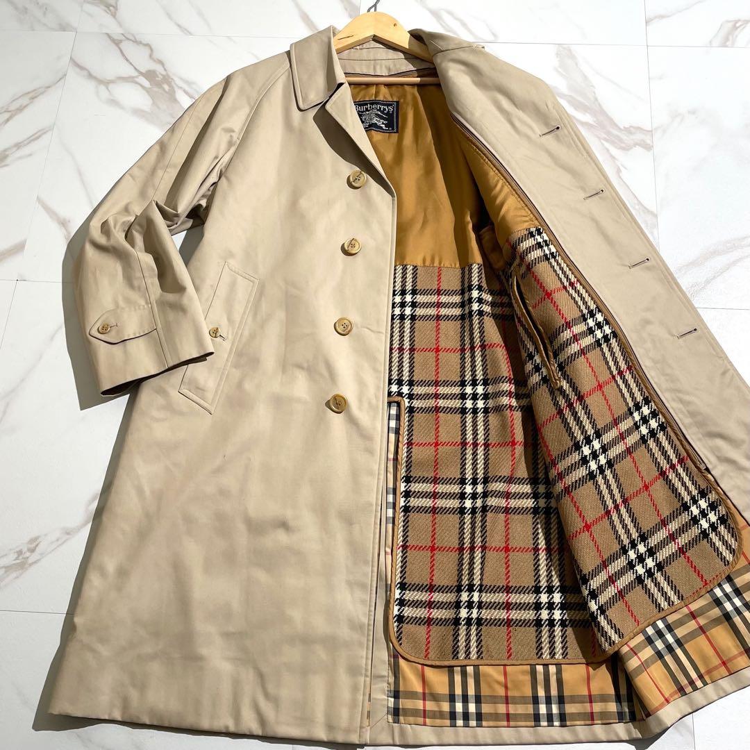 【美品/ライナー/L相当】バーバリーズ ステンカラーコート ノバチェック