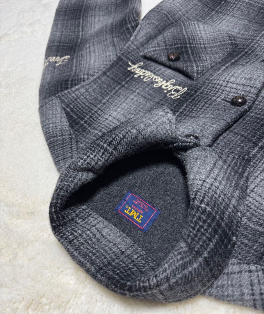 L TMT メルトン ウール チェック CPOジャケット