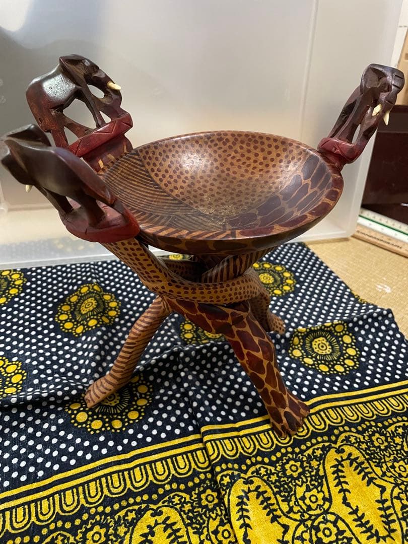 【専用】ケニア　工芸品　トレイ　折りたたみ