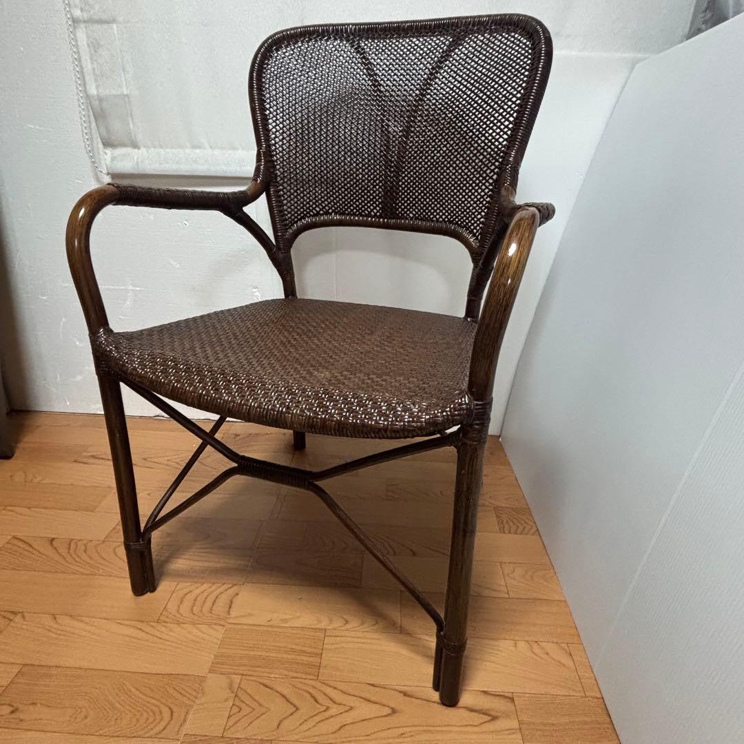 ヤマカワラタン　アームチェア　籐製　ラウンジチェア　Yamakawa