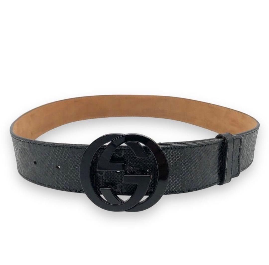 Gucci ブラック GGパターン ベルト