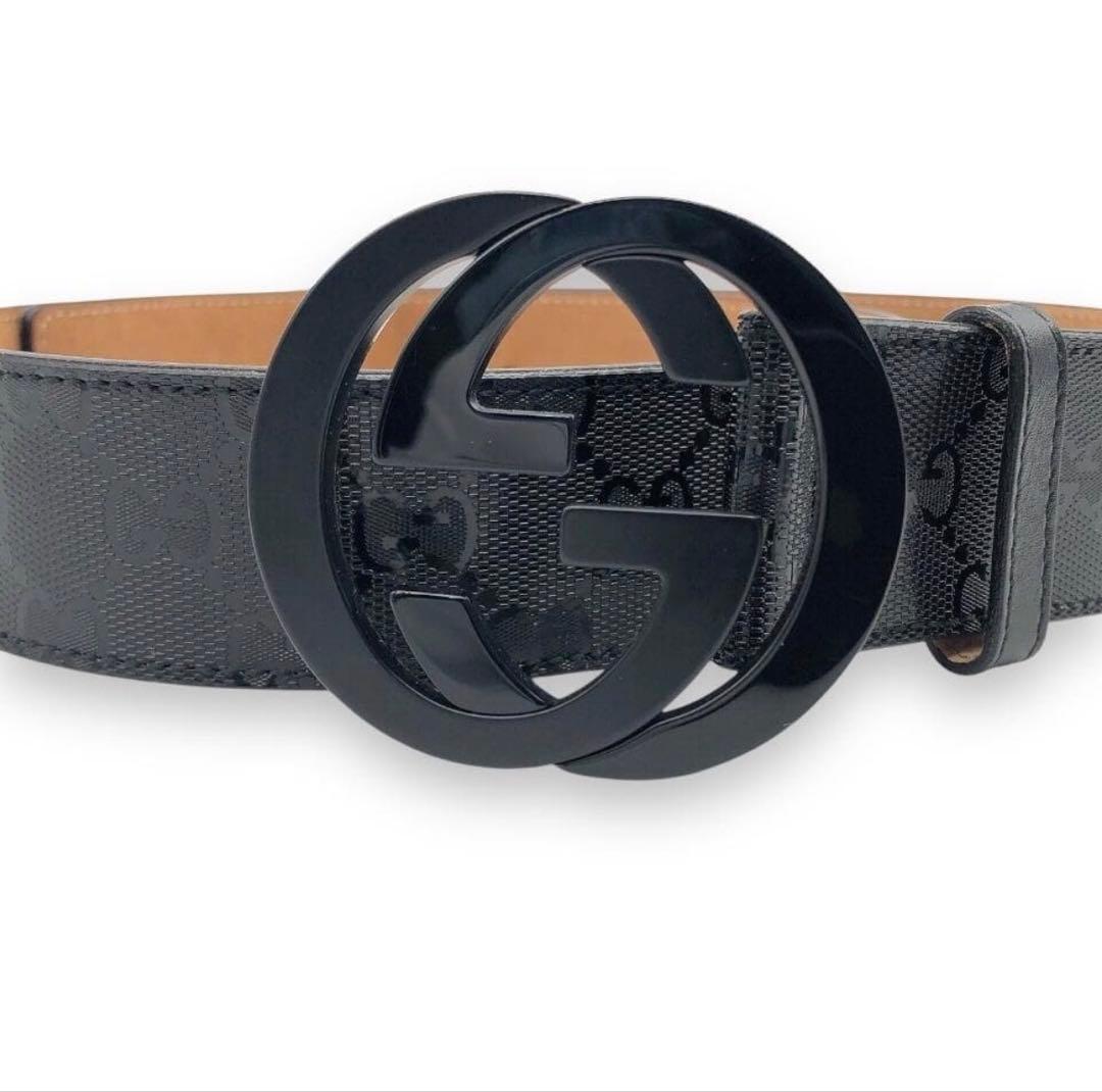 Gucci ブラック GGパターン ベルト
