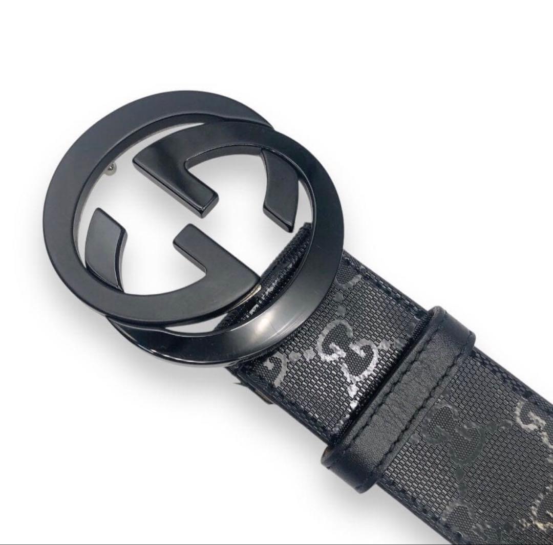 Gucci ブラック GGパターン ベルト