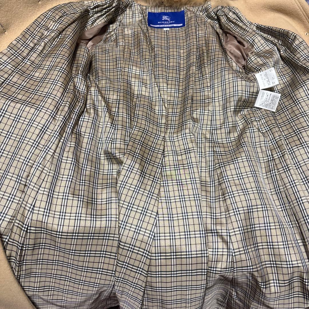 BURBERRY BLUE LABELファー付きベージュロングコート