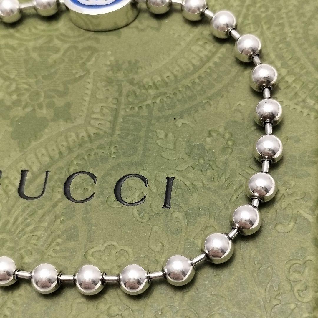 GUCCI グッチ インターロッキングG ブレスレット 18 ボールチェーン 青