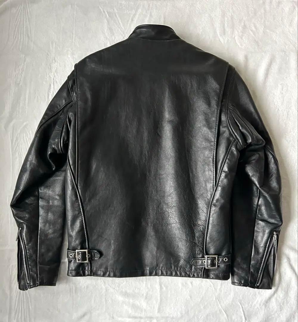 【美品】 Schott ブラックレザーシングルライダースジャケット