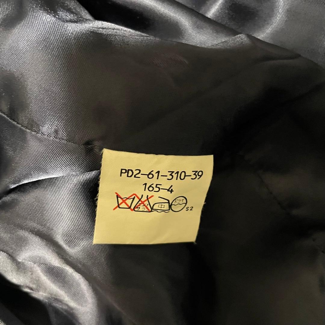 カシミヤ30%【vintage】マキシ丈ダブルチェスターコート 日本製 濃紺 S