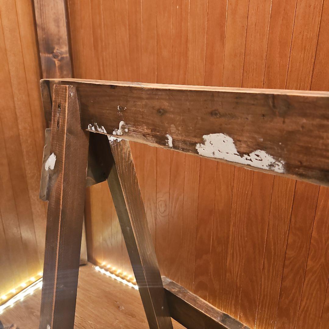 木製ソーホース　A型スタンド　テーブル脚　ヴィンテージ調ハンドメイド　２セット