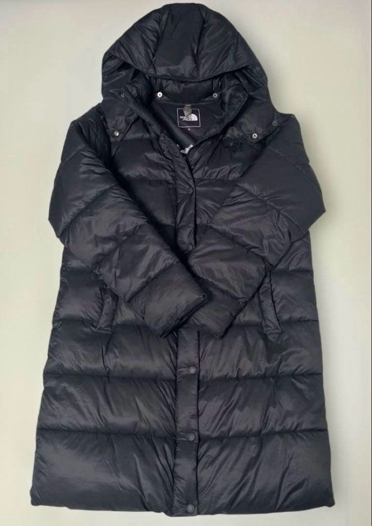 ノースフェイス　ダウンコート　フード取外可　ブラック　レディースL