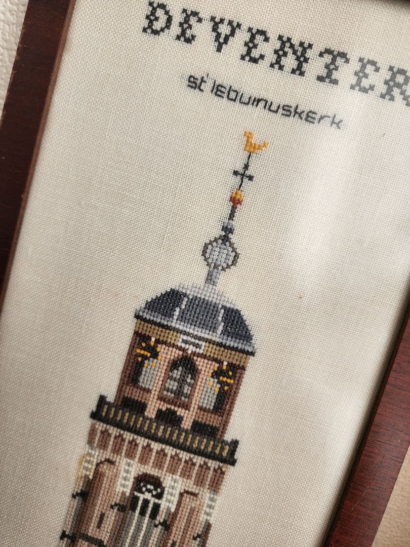 オランダ ヴィンテージ 刺繍 アート デザイン 額装 額縁 アンティーク