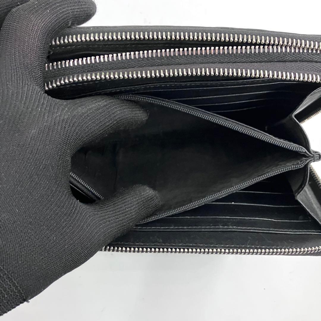 グッチ3308 シマ ダブルファスナー オーガナイザー 財布