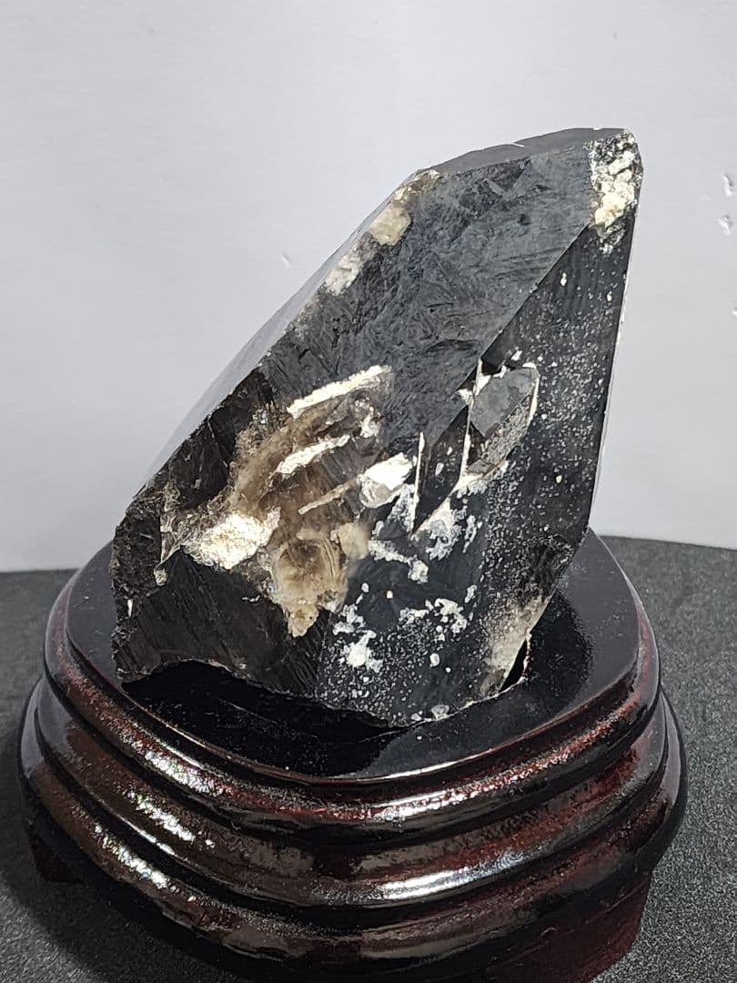 モリオン 原石 420g 台座付 黒水晶 最強魔除け