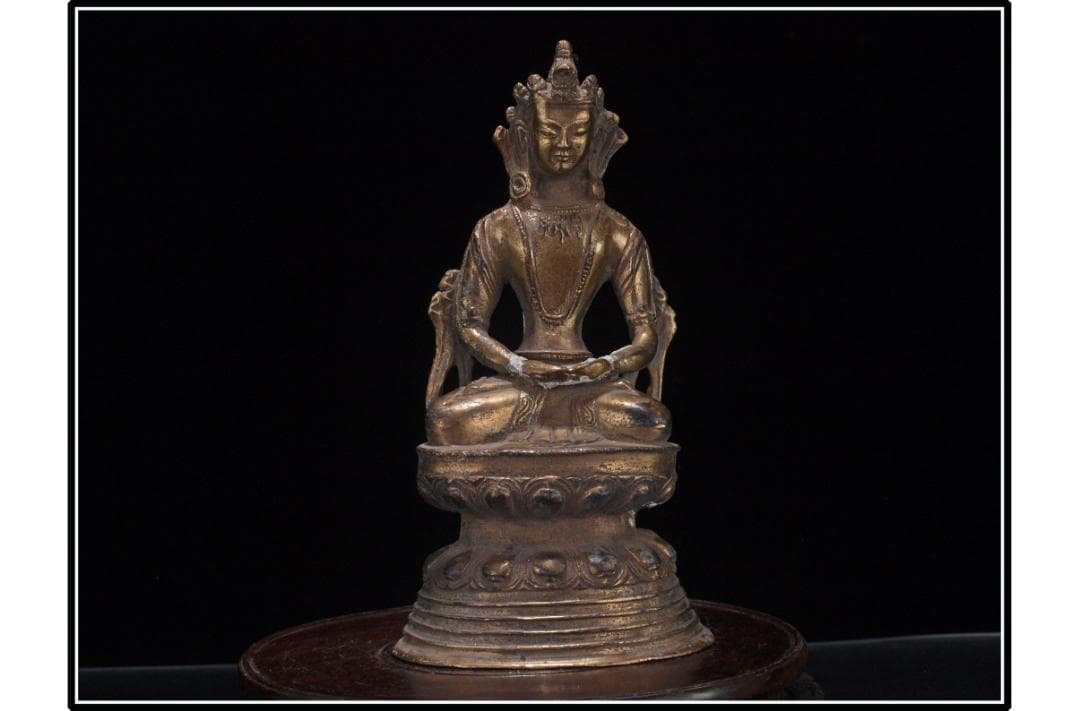 貴重品　唐時代銅製仏像　唐物骨董品 古美術 DE859B2-3