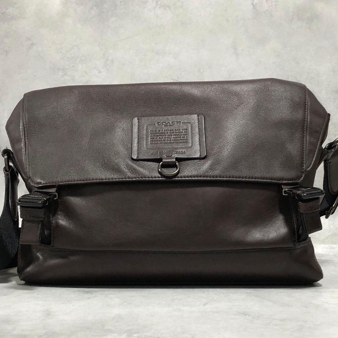 極美品✨コーチ ショルダーバッグ 37954 リビングトン バイク ブラウン