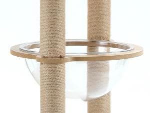 滑り止めマット付 展望台付き キャットタワー 木製 大型猫 高さ約137cm