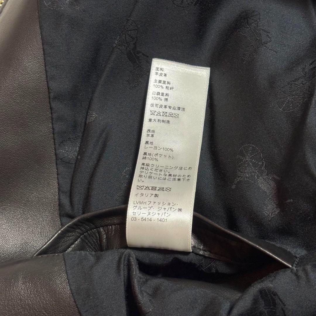未使用　新品　CELINE 22AW ラムレザーライダース 42 黒　金ボタン