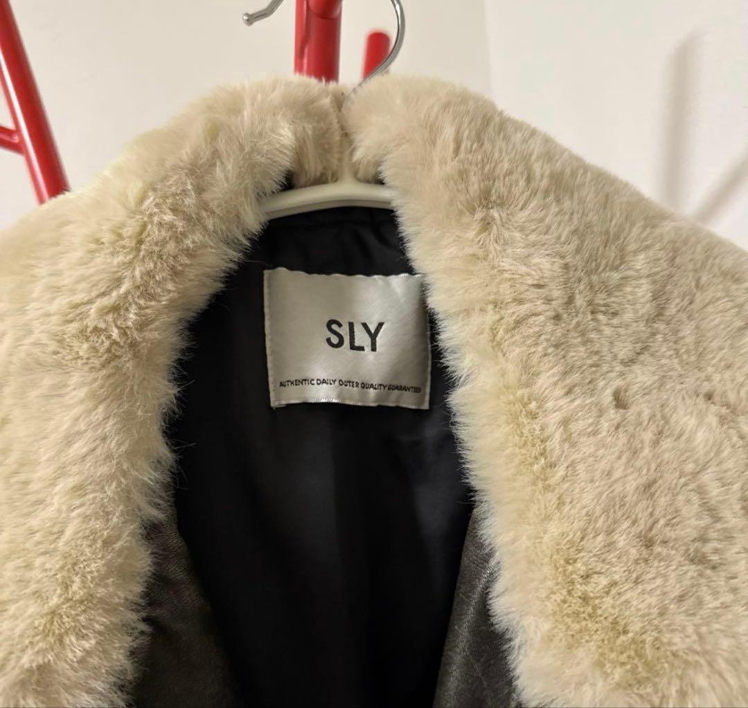 SNSで話題！SLY VINTAGE F/LEATHER S/ブルゾン　ブラック
