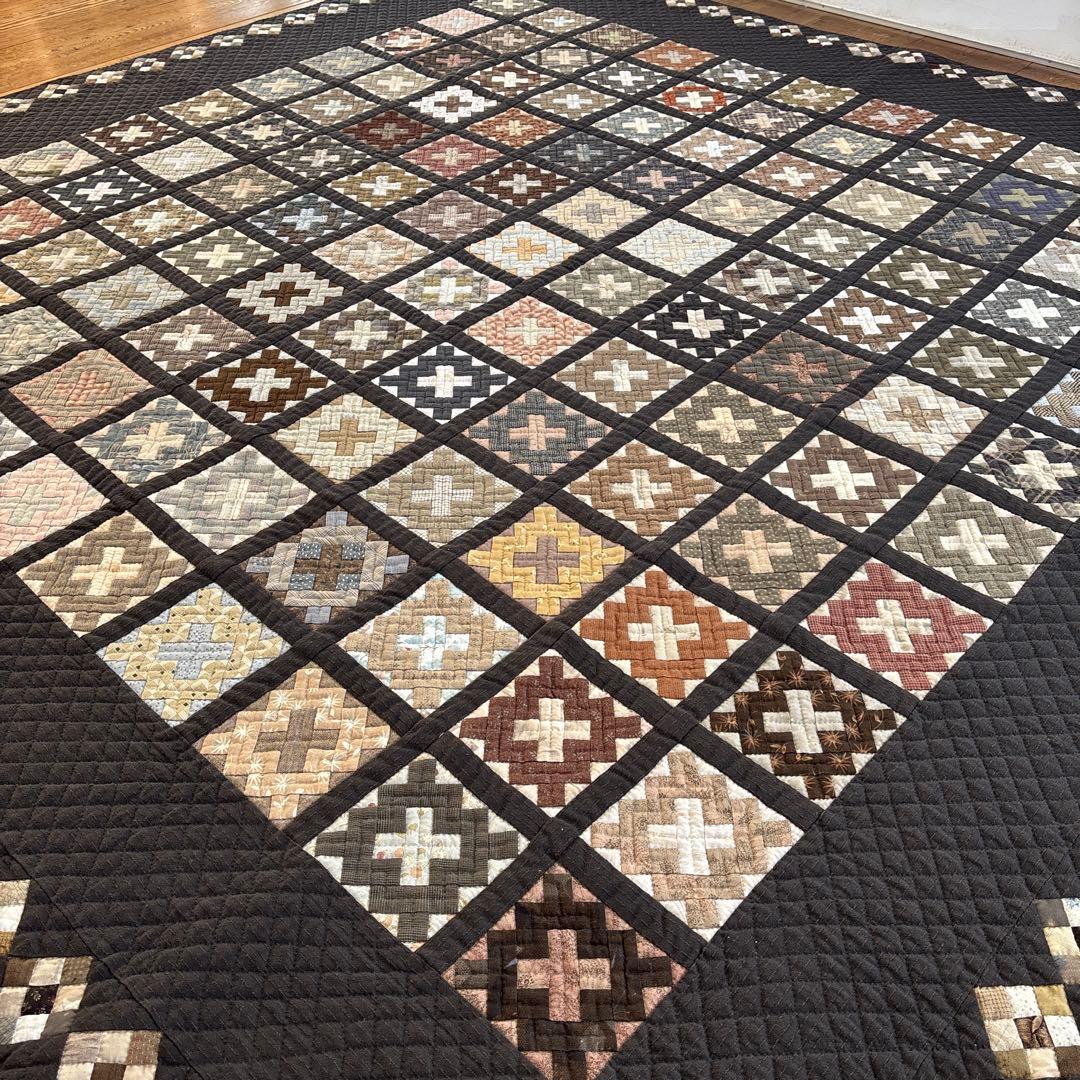 パッチワーク　タペストリー　ベッドカバー　煙突掃除人　約2m四方　ハンドメイド
