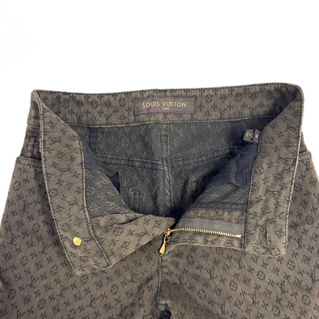 ルイヴィトン デニムパンツ モノグラム コットン レディース 34 カーキ