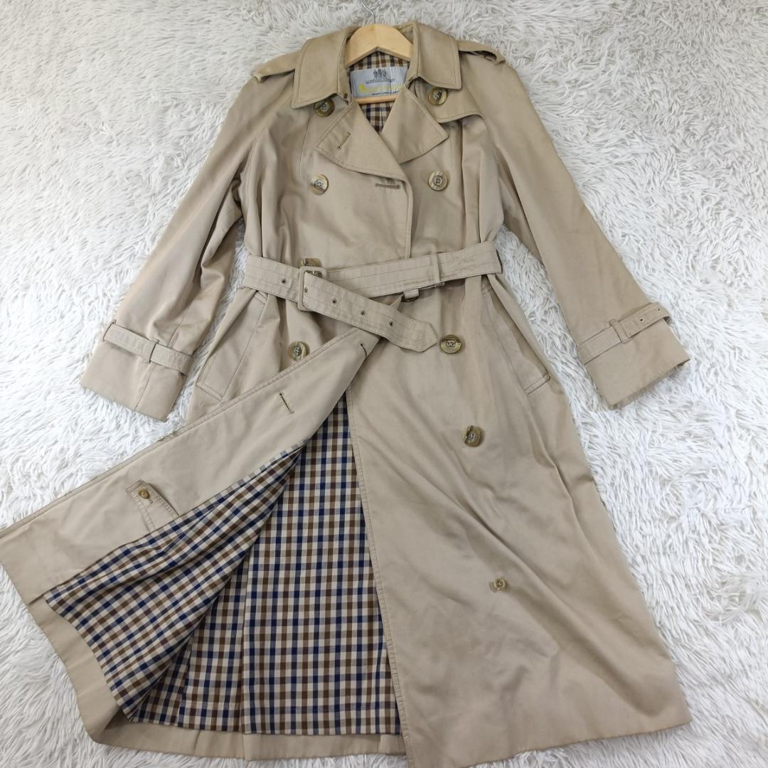 アクアスキュータム 英国製 Aqua5 トレンチコート ベージュ ロング丈